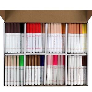 Color Swell Bulk Broad Line Markers, 288 per Pack, Skin Tone Colors, Non-Toxic
